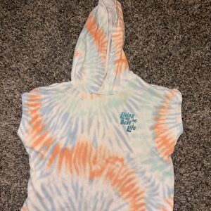 Garanimals Orange & Light Blue Tie-Dye Hooded Tee